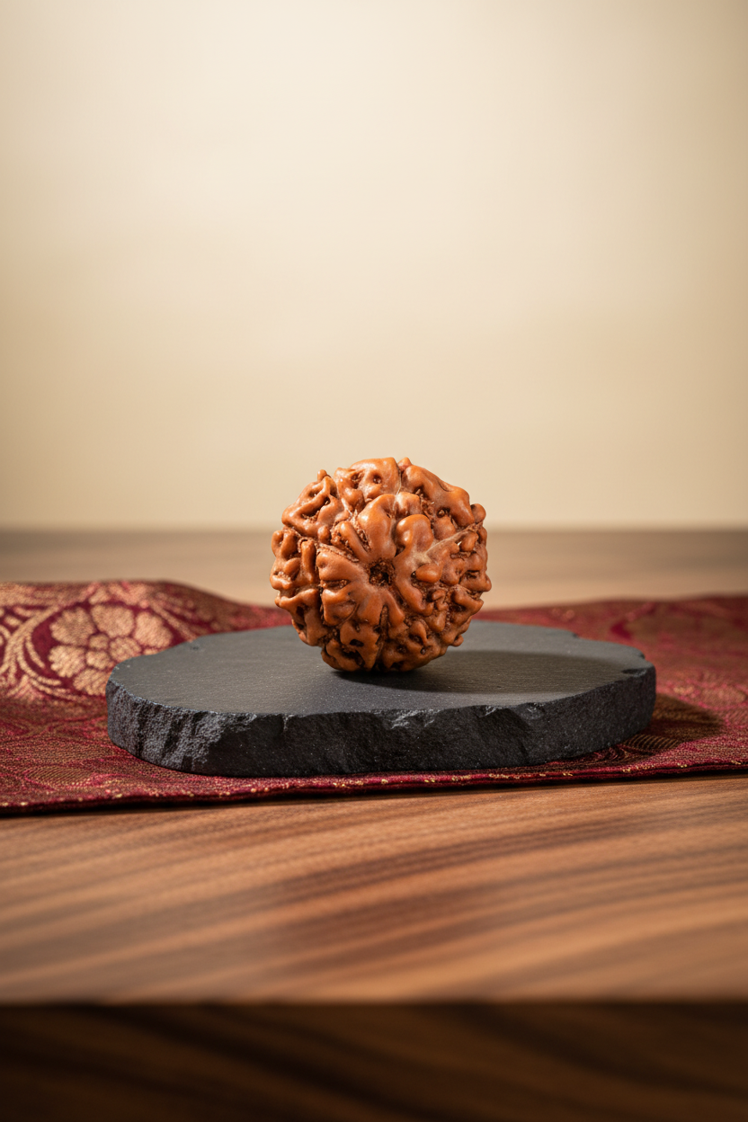 9 Mukhi Java Indonesian Rudraksha Bead 14 mm Small - ManiMonk