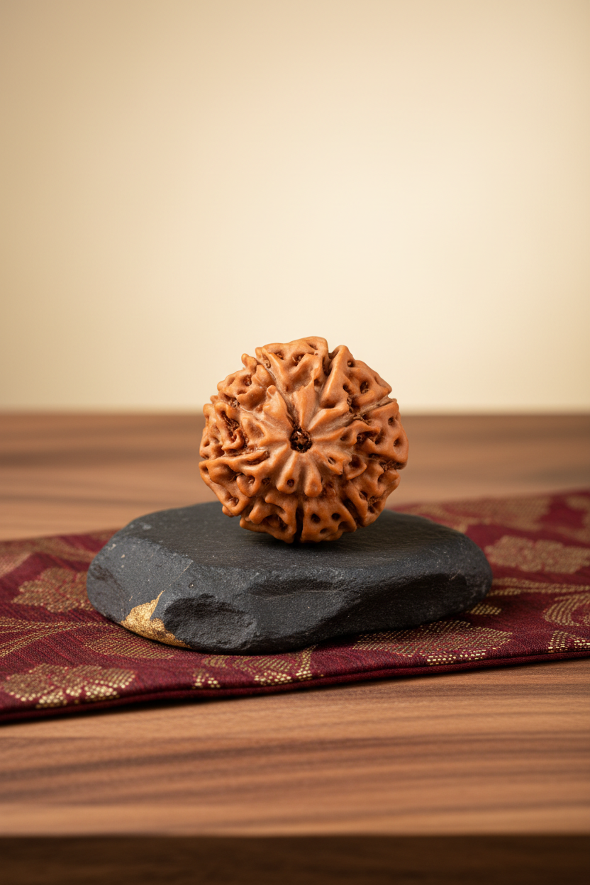 9 Mukhi Premium Java Indonesian Rudraksha Bead 20 mm Collector Grade - ManiMonk