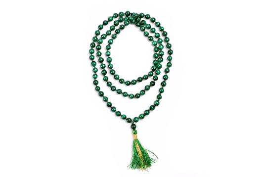 Malachite Round Mala-54 Beads (Size: 8 mm)