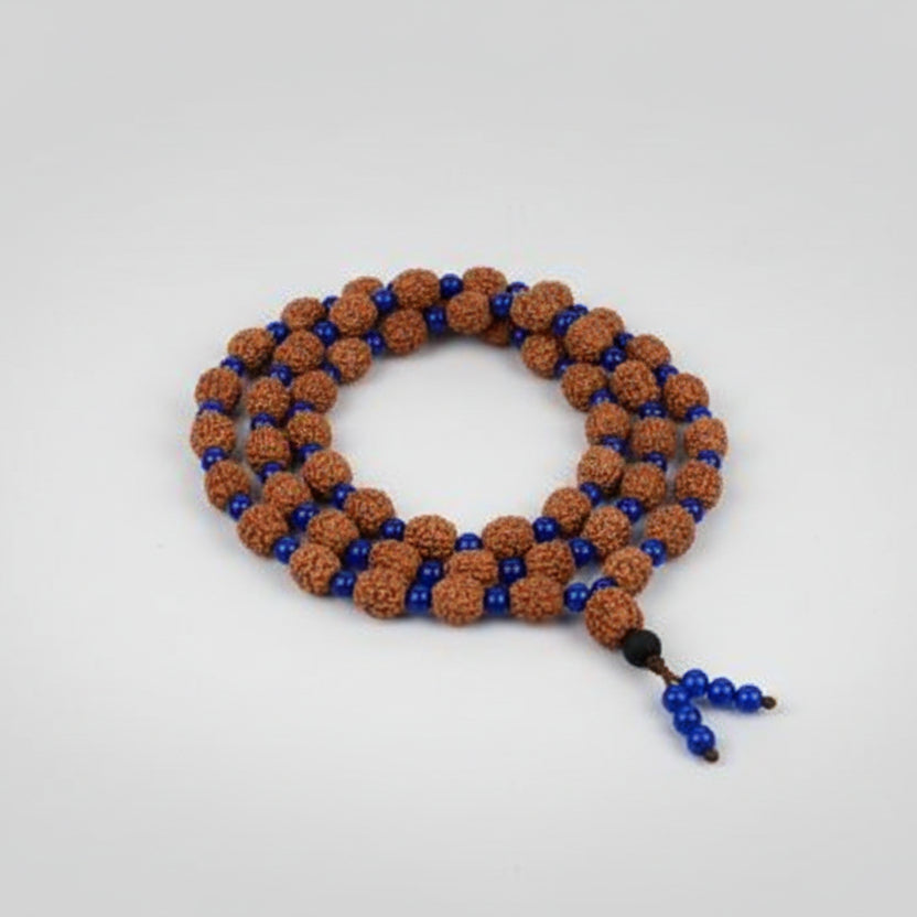 4 Mukhi Brahma Mala with Blue Jade Beads