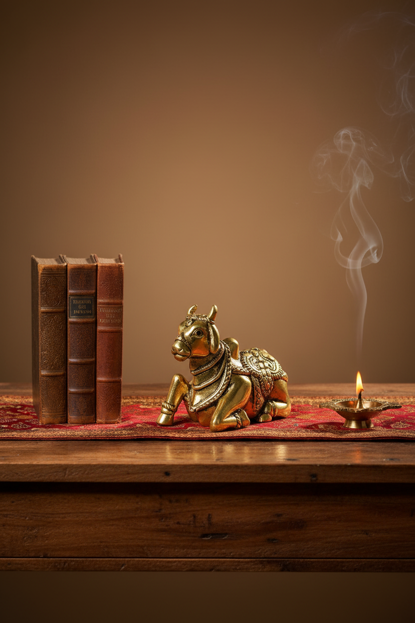 Nandi Ashtadhatu Idol - Premium Spiritual Product Photography
