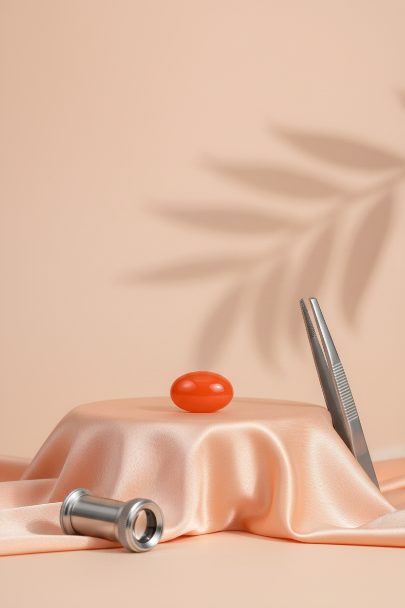 Orange Coral Gemstone Luxury Satin Pedestal