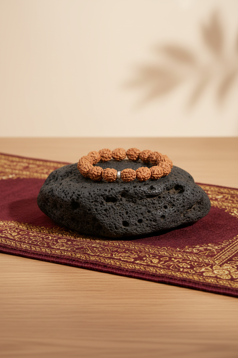 Mani Monk Original 2 Mukhi Rudraksha Bracelet