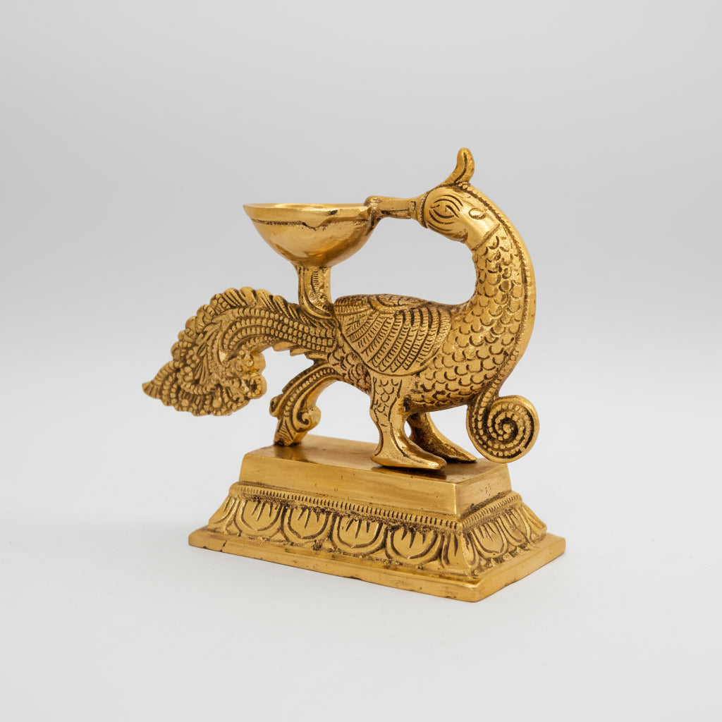 Peacock Brass Deepam