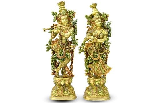 Superfine Radha Krishna Brass Idols
