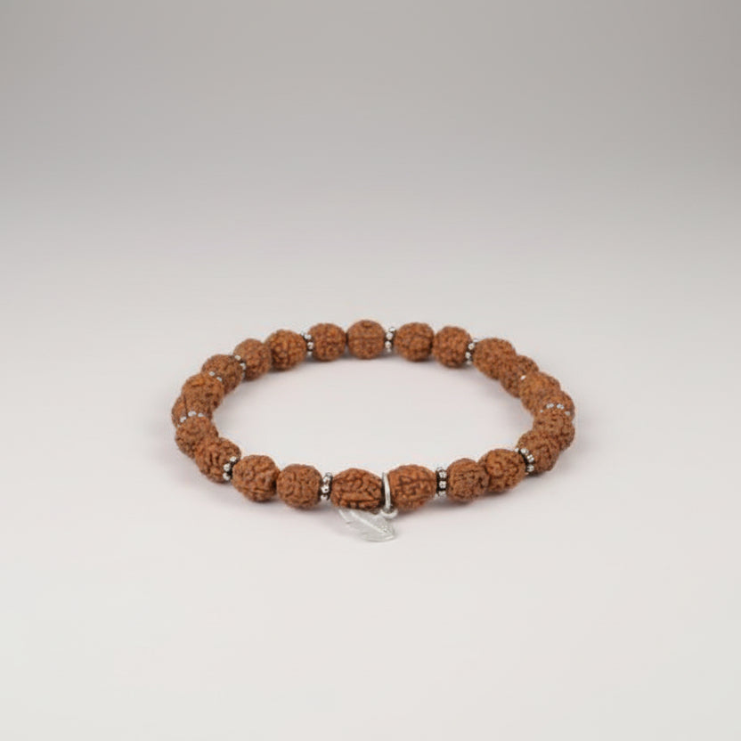 Rare 4 Mukhi Semi Chikna Bracelet (8mm)-Silver Balls