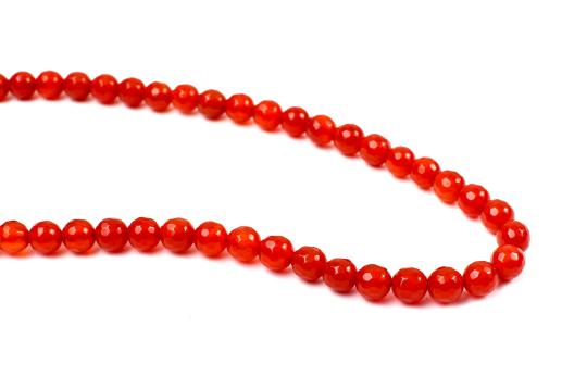 Red Carnelian Mala Faceted (8 mm)-108+1 Beads