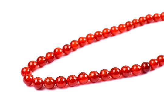 Red Carnelian Round Mala (10 mm)-72+1 Beads