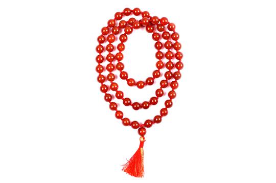Red Carnelian Round Mala (10 mm)-108 Beads