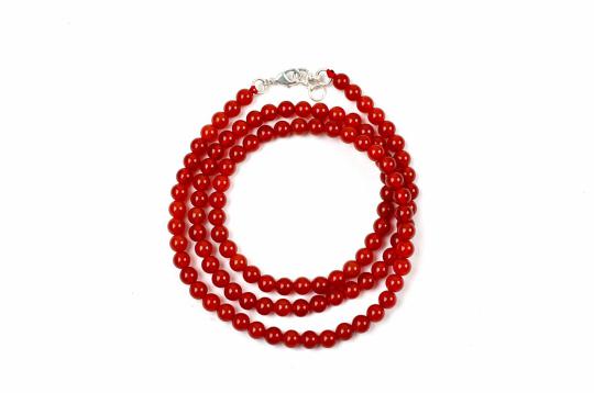 Red Carnelian Round Mala (6 mm)-108 Beads