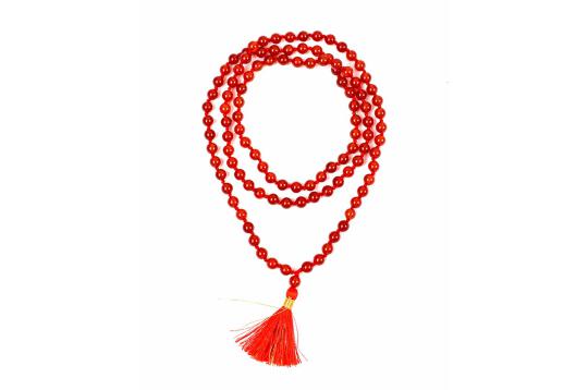 Red Carnelian Round Mala (6 mm)-108+1 Beads