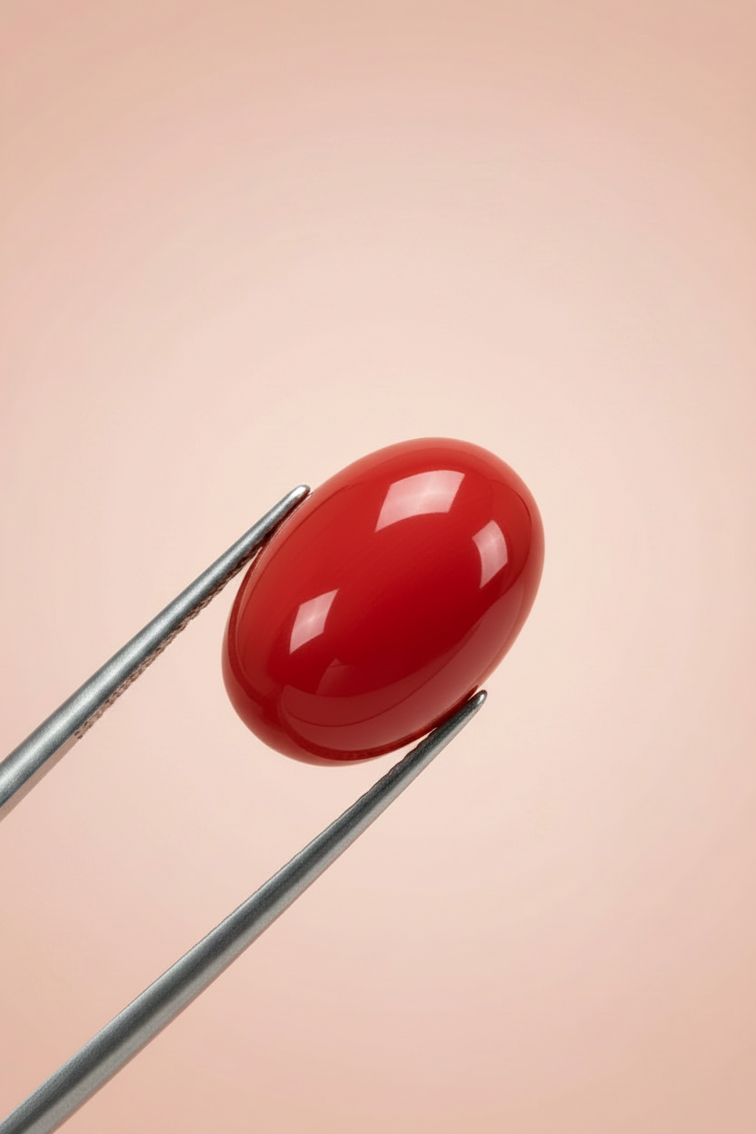 Red Coral Gemstone Macro - No Leaf Shadow