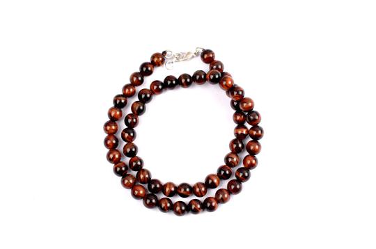 Red Tiger Eye Round Mala (8 mm)-54 Beads