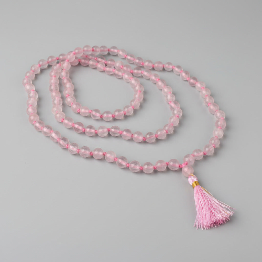 Rose Quartz Faceted Mala (6 mm)-108+1 Beads