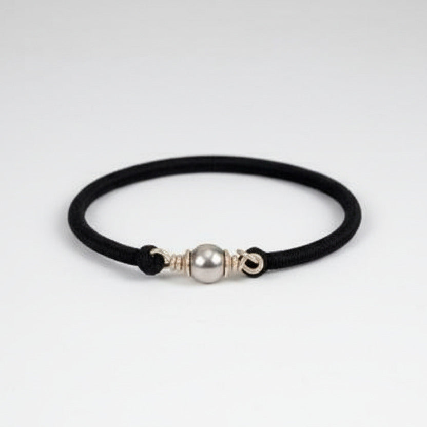 Round shape Parad Gutika bracelet with silver capping-11 mm