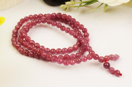 Ruby Faceted Mala 108 + 1 (5 mm)