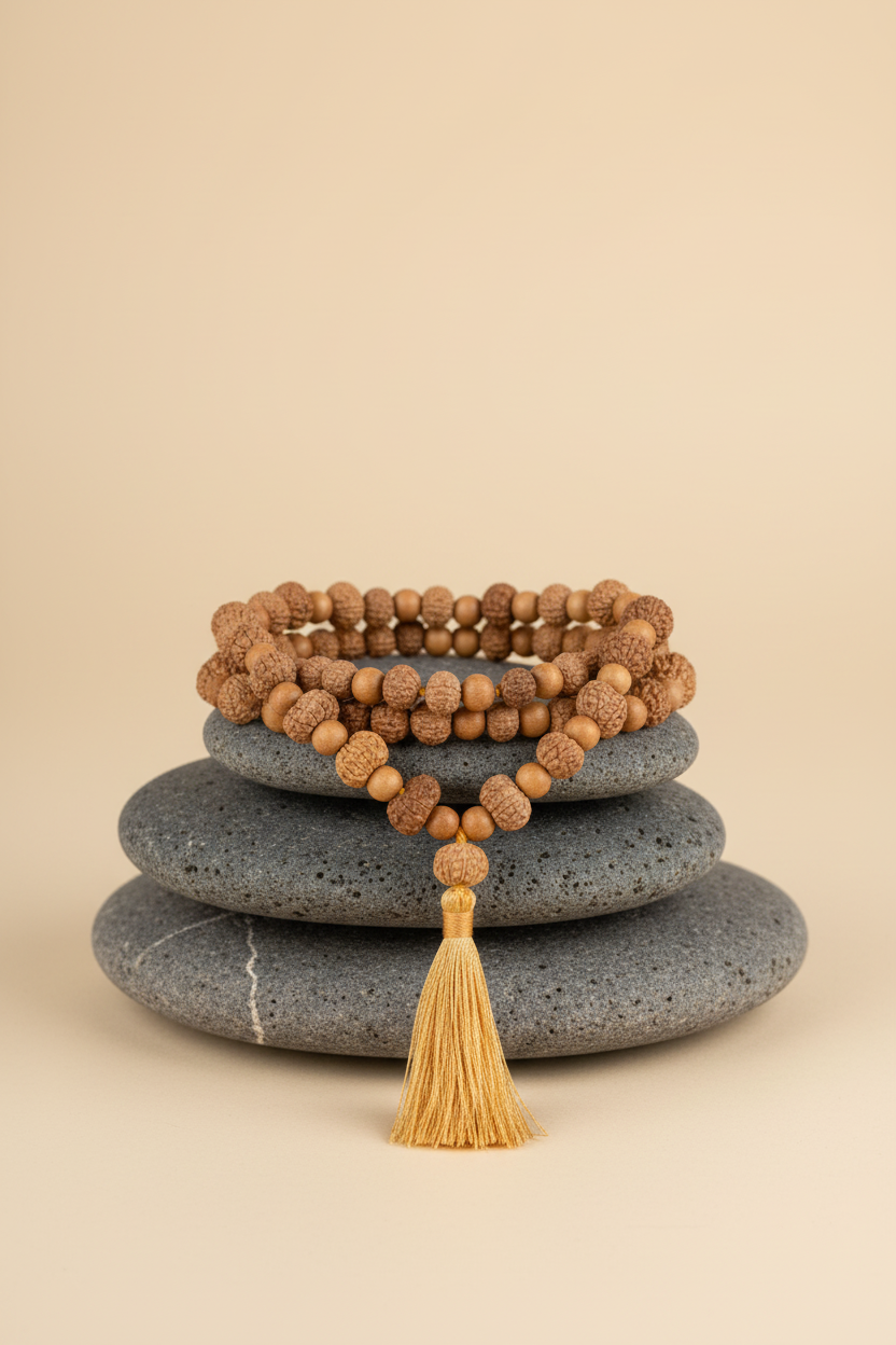 11 Mukhi Rudraksha x Sandalwood Mala – 12 mm | Ekadash Rudra Blessings