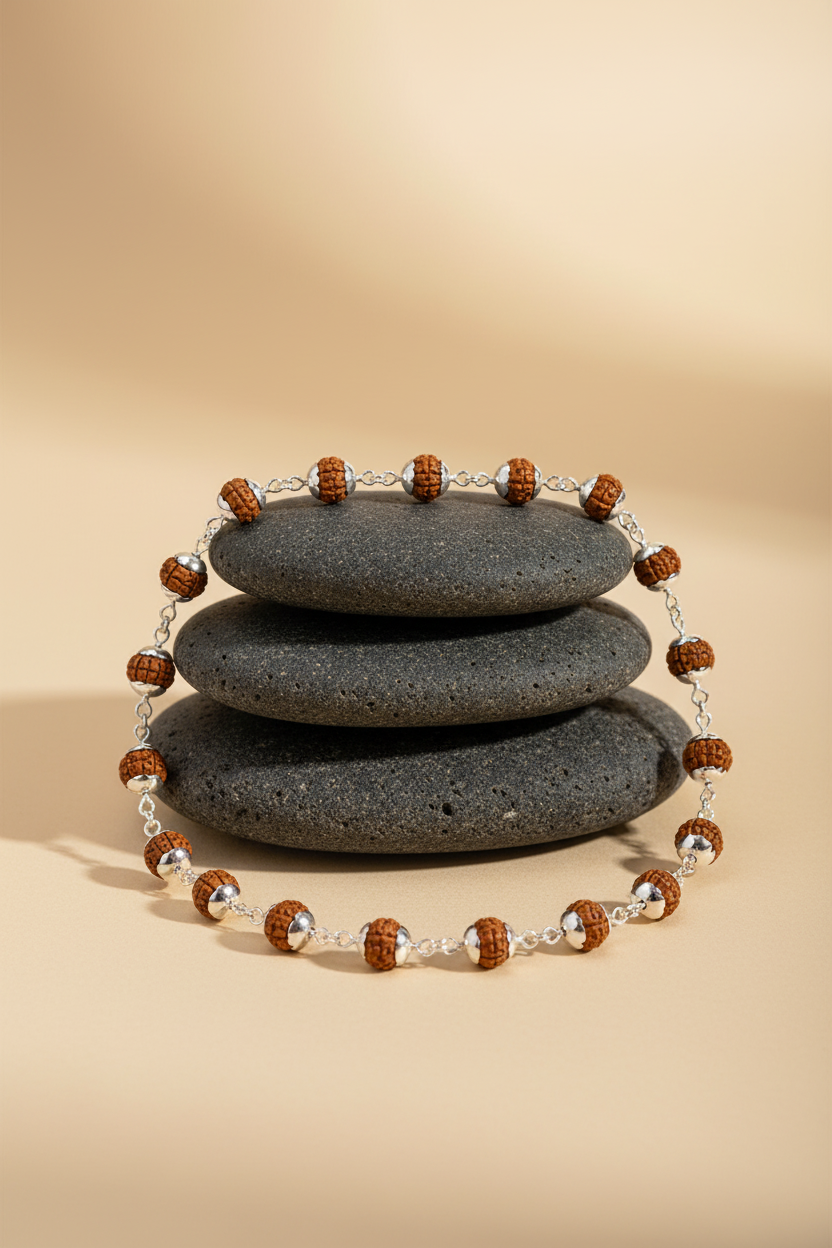 13 Mukhi Kamadeva Mala in Silver Capping