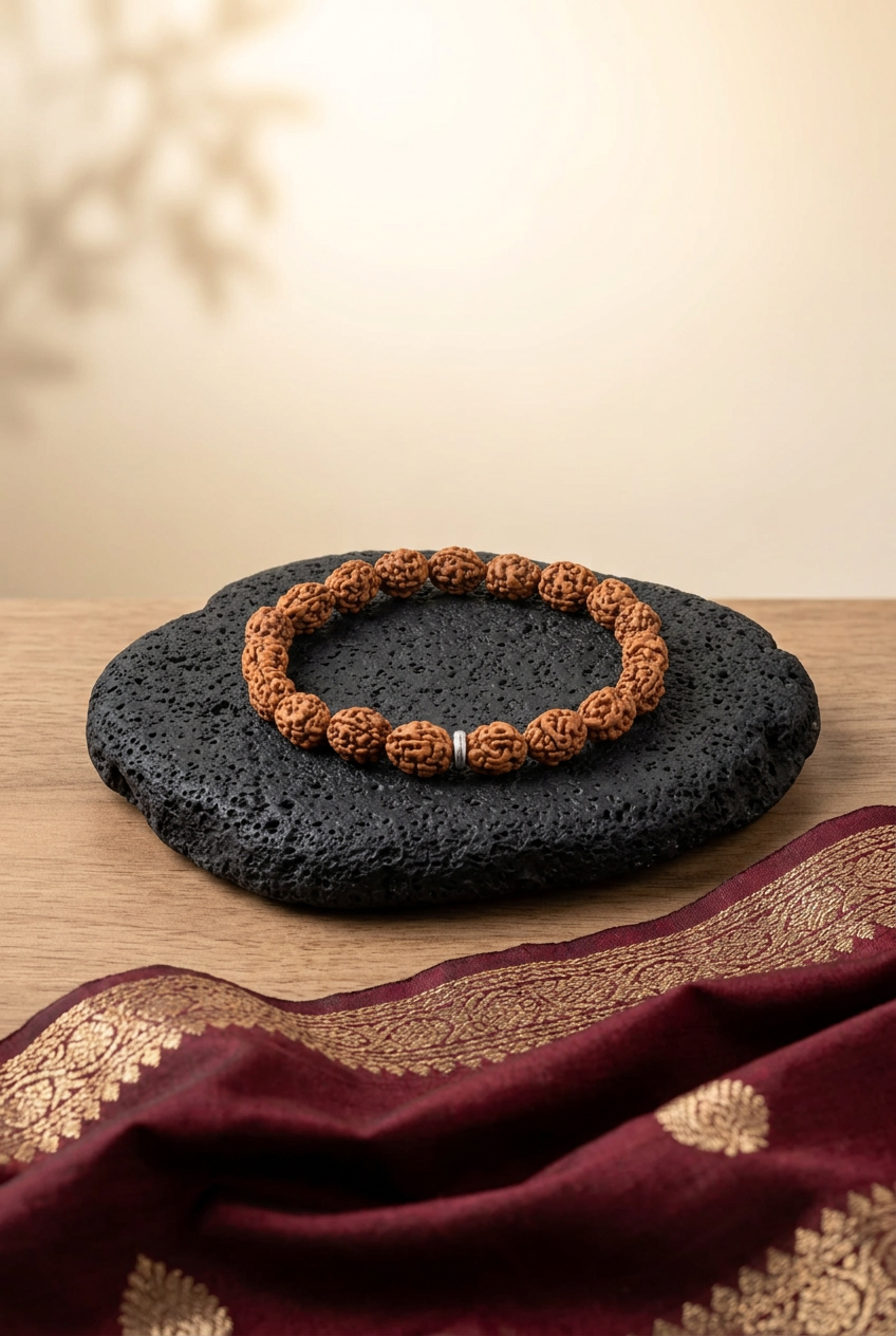 3 Mukhi Rudraksha Bracelets for Confidence, Courage, Spiritual Growth & Inner Peace