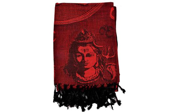 Shiv Parivar Shawl in Soft Jacquard Fabric-Royal Blue