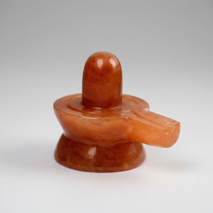 Red Orange Jade Shivling 200 to 210 gms