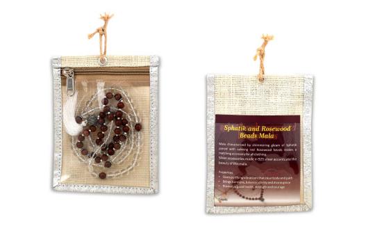 Sphatik and Red Sandal Beads Mala
