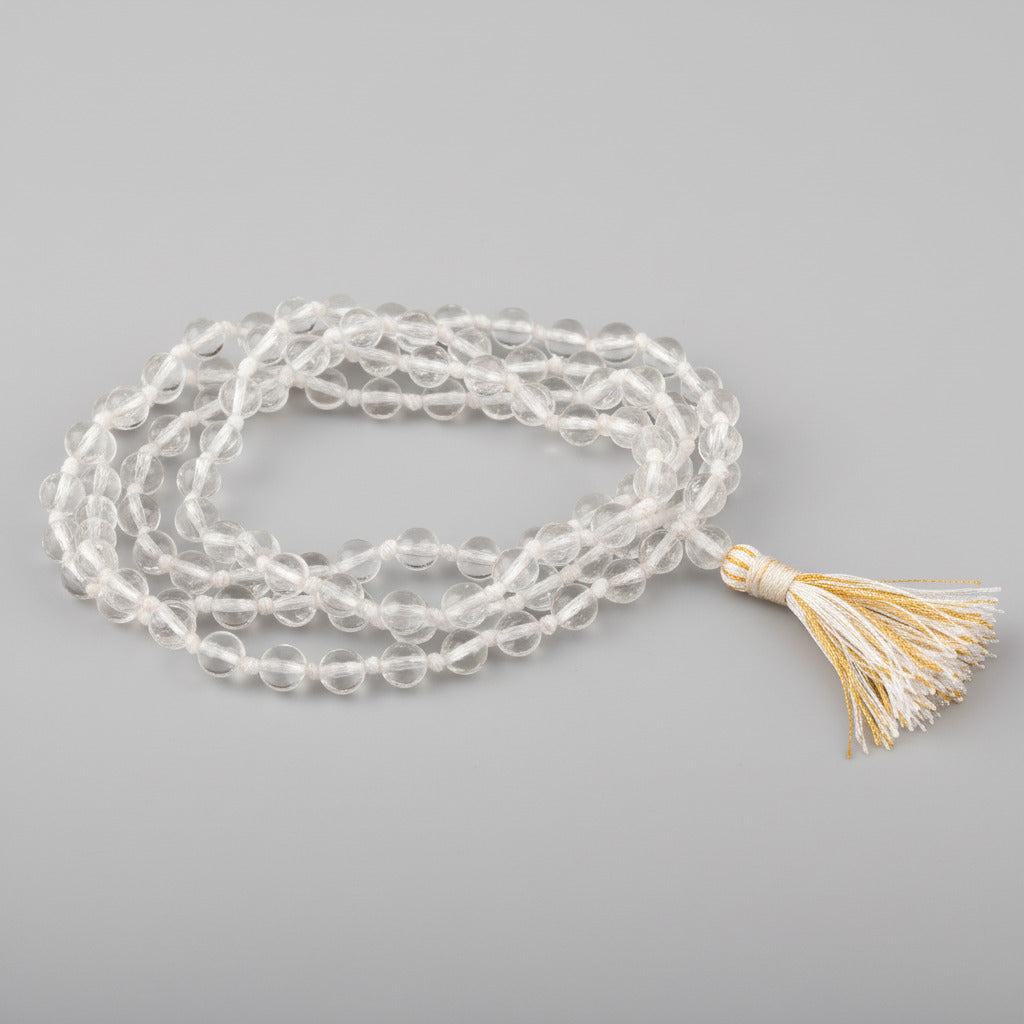 Sphatik Mala in Thread (Size I)-6 mm-With Knots