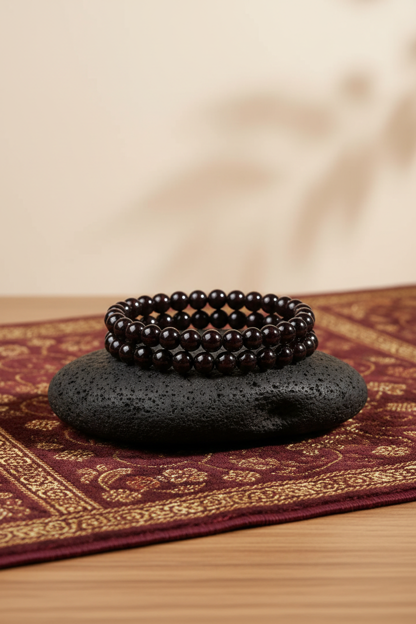 Natural Garnet Beads Spiral Stack Bracelet | Gemstone Bracelet for Healing & Positive Energy