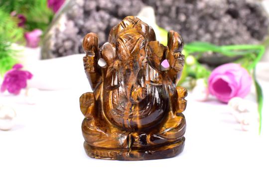 Tiger Eye Ganesha Idol - 110 gms