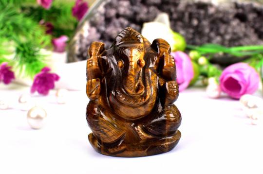Tiger Eye Ganesh Idol - 125 gms