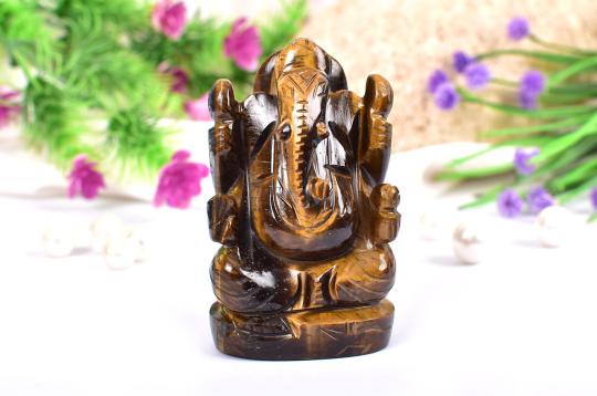 Tiger Eye Ganesh Idol - 133 gms
