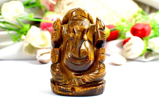 Tiger Eye Ganesh Idol - 184 gms