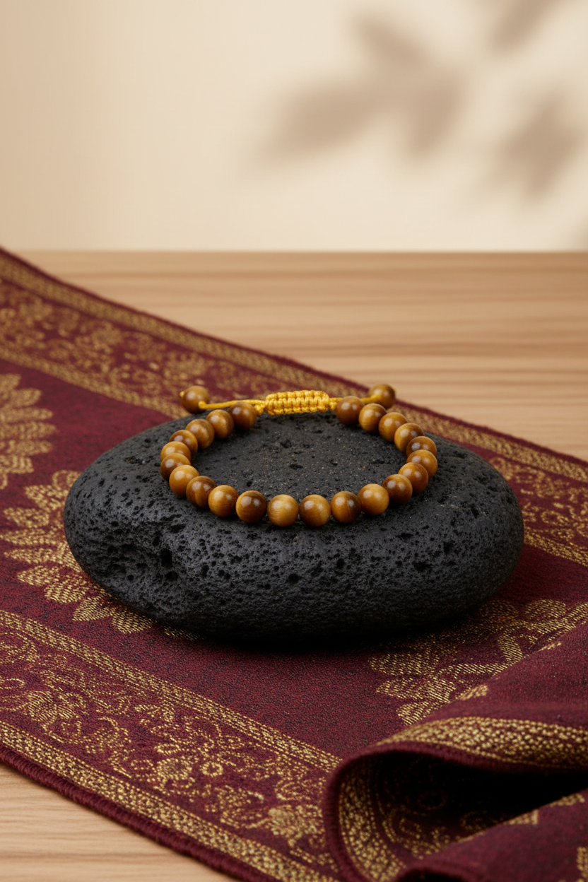 Natural Brown Cat's Eye Gemstone Bracelet – 8mm | Healing, Meditation & Positive Energy