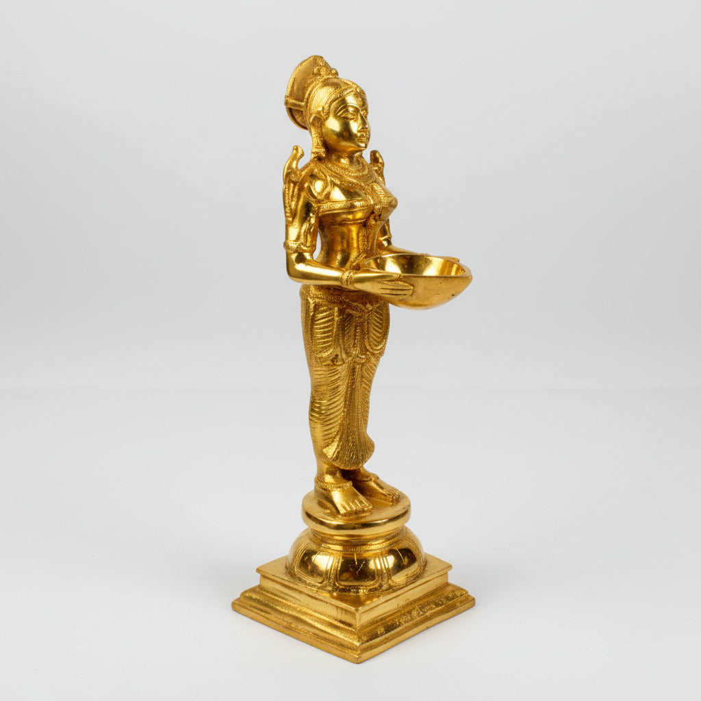Welcome Oil Lamp In Brass-One Piece