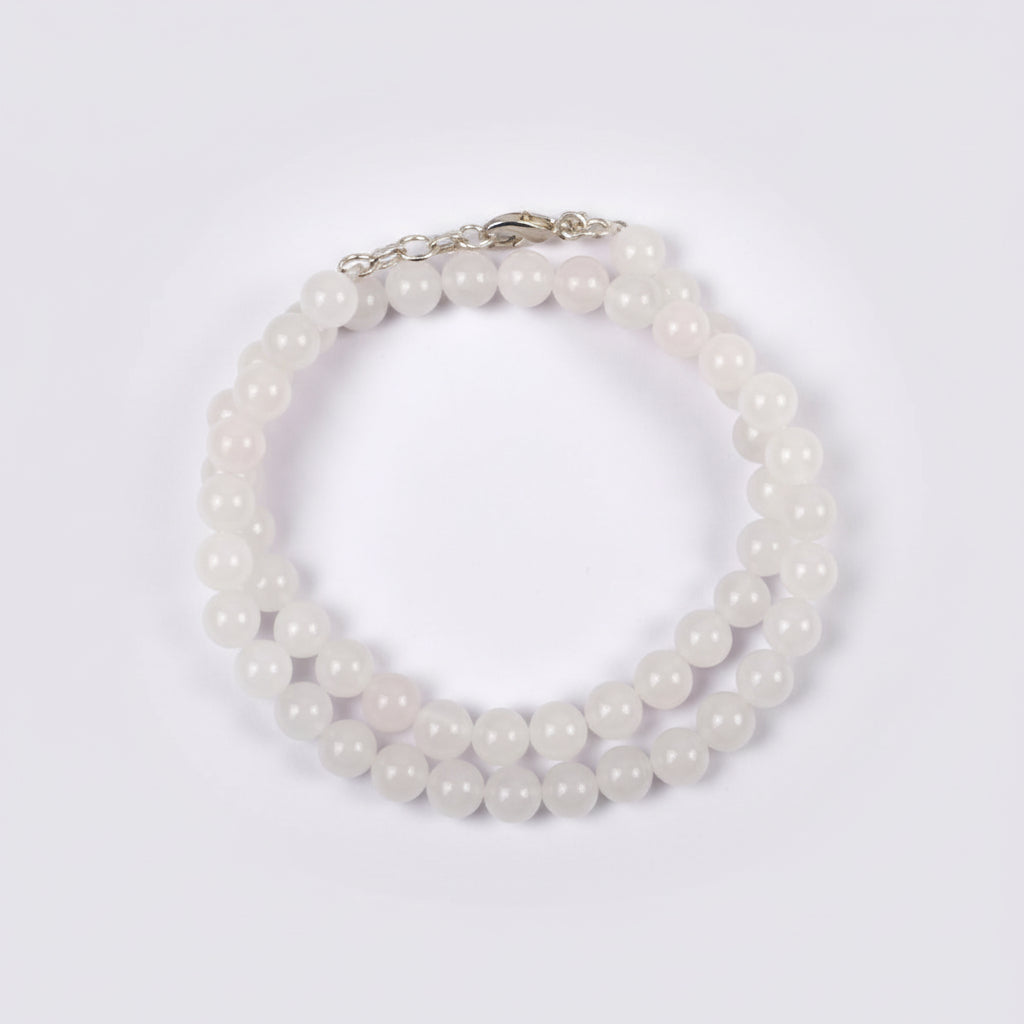 White Agate Round Mala (8 mm)