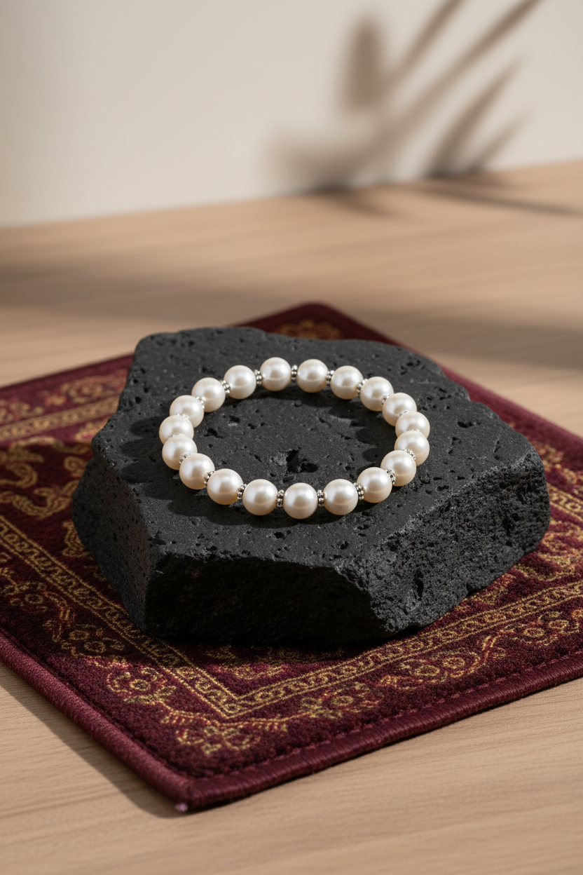 Natural Pearl 925 Silver Chakri Bracelet | Healing & Meditation Gemstone Bracelet