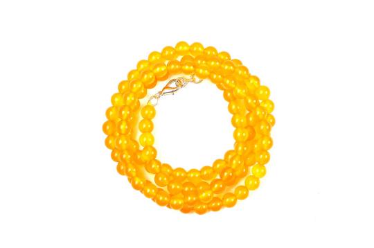 Yellow Agate Mala-108+1 Beads (Size: 6 mm)