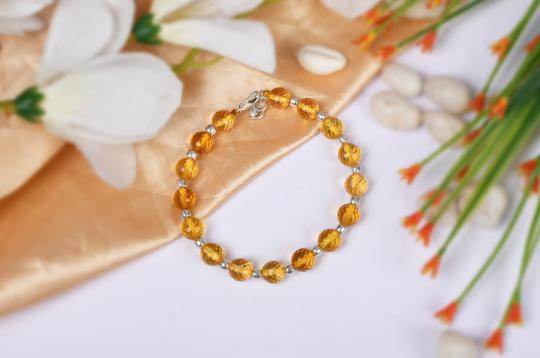 Yellow Citrine Feceted Bracelet
