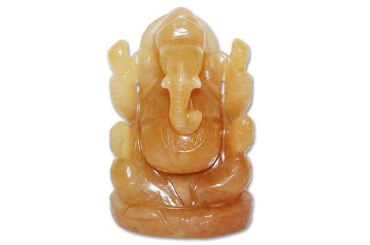 Yellow Jade Ganesh Idol - 294 gms