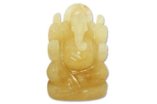 Yellow Jade Ganesh Idol - 241 gms